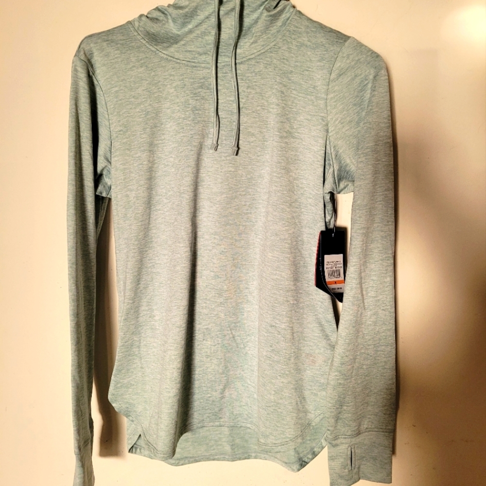 Reebok fired up vector brush back hoodie, grey mist heather, size Medium